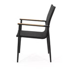 Christopher Knight Home 2 sedie da pranzo per esterni Barrister in mesh e alluminio, nere/naturali