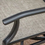 2 sedie da patio imbottite in acciaio con braccioli girevoli a 360° e seduta e schienale in tessuto a rete - Captiva Designs: Mobili da esterno resistenti alle intemperie e alla ruggine