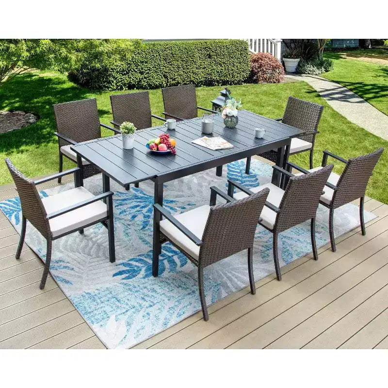 2 poltrone da esterno in vimini - Captiva Designs: telaio in acciaio verniciato a polvere, resistente alle intemperie