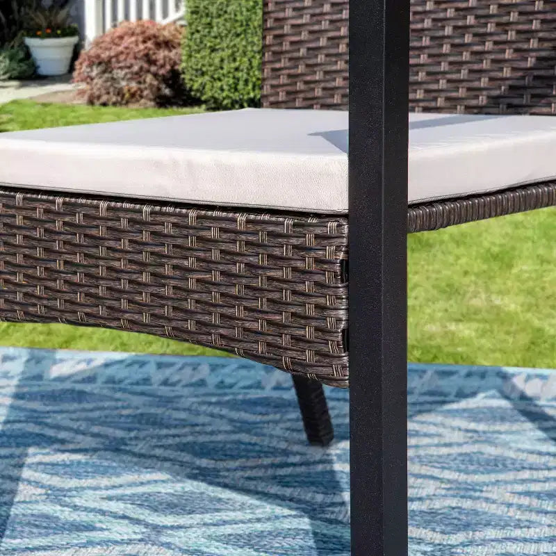 2 poltrone da esterno in vimini - Captiva Designs: telaio in acciaio verniciato a polvere, resistente alle intemperie