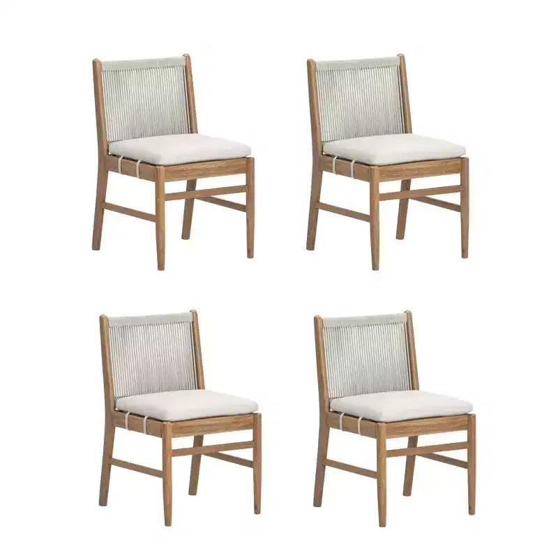 Nathan James Set of 4 Kayden Outdoor Dining Chair Light Gray