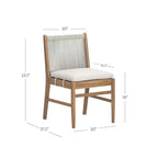 Nathan James Set di 4 sedie da pranzo da esterno Kayden grigio chiaro