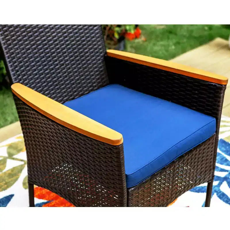 Captiva Designs Lot de 2 fauteuils d'extérieur en rotin avec coussins