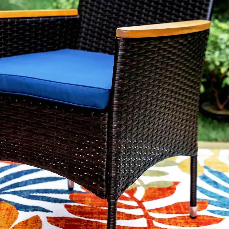 Captiva Designs Lot de 2 fauteuils d'extérieur en rotin avec coussins