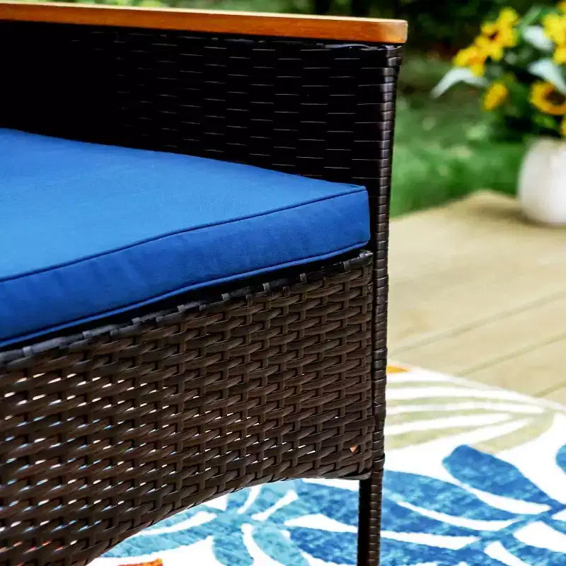 Captiva Designs Lot de 2 fauteuils d'extérieur en rotin avec coussins