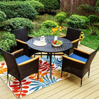Captiva Designs Lot de 2 fauteuils d'extérieur en rotin avec coussins
