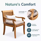 Sonoma Lane Rockport Sedia da Pranzo da Esterno in Legno Teak Beige - Resistente alle Intemperie con Cuscino in Schiuma