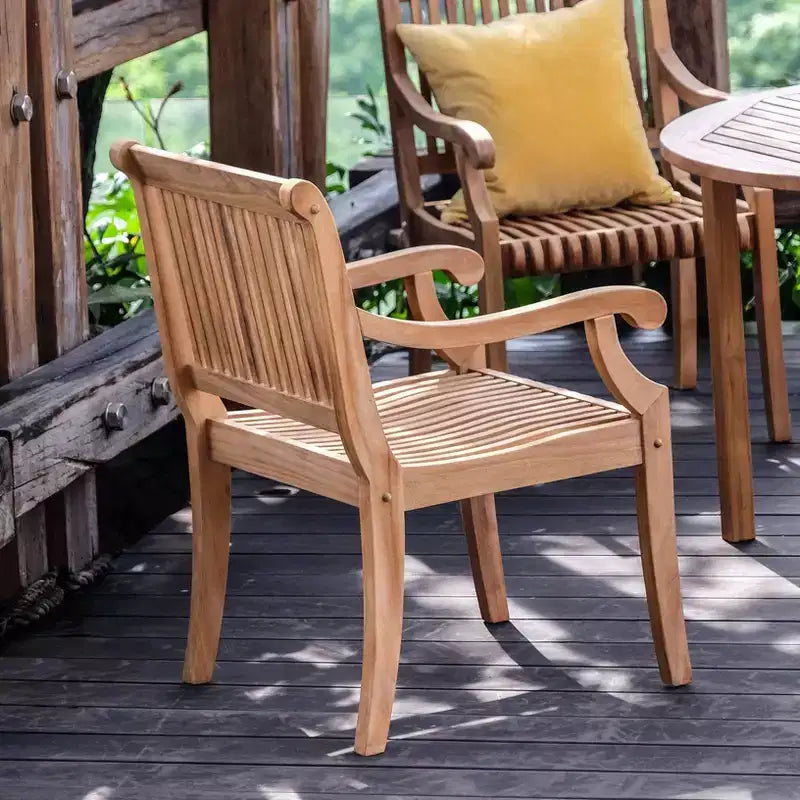 Sonoma Lane Rockport Sedia da Pranzo da Esterno in Legno Teak Beige - Resistente alle Intemperie con Cuscino in Schiuma