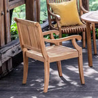 Sonoma Lane Rockport Sedia da Pranzo da Esterno in Legno Teak Beige - Resistente alle Intemperie con Cuscino in Schiuma