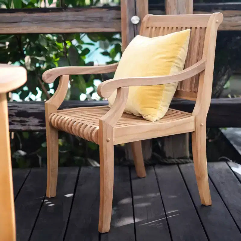 Sonoma Lane Rockport Sedia da Pranzo da Esterno in Legno Teak Beige - Resistente alle Intemperie con Cuscino in Schiuma