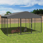 L 118 x P 118 x A 70 Cuccia grande per cani da esterno, Box recintato resistente per cani con tetto impermeabile