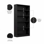 Libreria a 5 ripiani alta universale di Bush Furniture