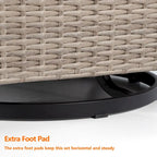 Cozywor Set 2 Sedie a Dondolo da Esterno in Rattan per Patio con Telaio in Metallo e Cuscini