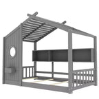 Struttura Letto a Piattaforma per Bambini Doppia/Matrimoniale Letto da Terra per Bambini Letto Montessori Letto a Casetta con Ripiano Portaoggetti - ModernLuxe