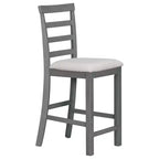 Set da pranzo da 5 pezzi in stile rustico ad altezza bancone con sedie per 4 persone, tavolo rettangolare in legno con ripiani e scomparto per bar/vino