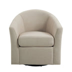 Set di 2 Poltrone Girevoli Moderne Imbottite a Barilotto, Poltrone Accent per Soggiorno