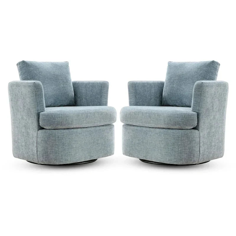 Fauteuils pivotants modernes Chenille pour salon