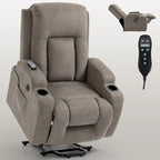 Poltrona reclinabile Power Lift, poltrona massaggiante moderna a motore singolo con riscaldamento lombare, porta di ricarica USB, portabicchieri