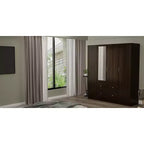 Hitow Armadio 2 Cassetti Grandi Zona Centrale Appendiabiti con Specchio Stile Minimalista