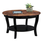Tavolino da caffè rotondo con ripiano