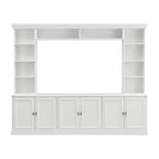 Set da parete per centro di intrattenimento a 4 pezzi con ponte per TV fino a 70 pollici, mobile TV con ripiani regolabili, console multimediale grande