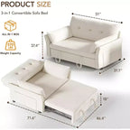 Dyonery Divano Letto Convertibile 3-in-1, Divano Letto Estraibile con Tasca Laterale e Schienale Regolabile, Montaggio Senza Attrezzi, Divanetto Pieghevole