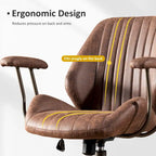 Sedia da ufficio ergonomica in pelle scamosciata Sedia da scrivania Supporto lombare