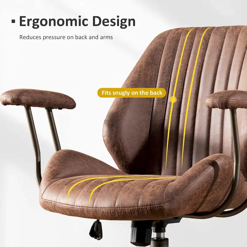 Sedia da ufficio ergonomica in pelle scamosciata Sedia da scrivania Supporto lombare