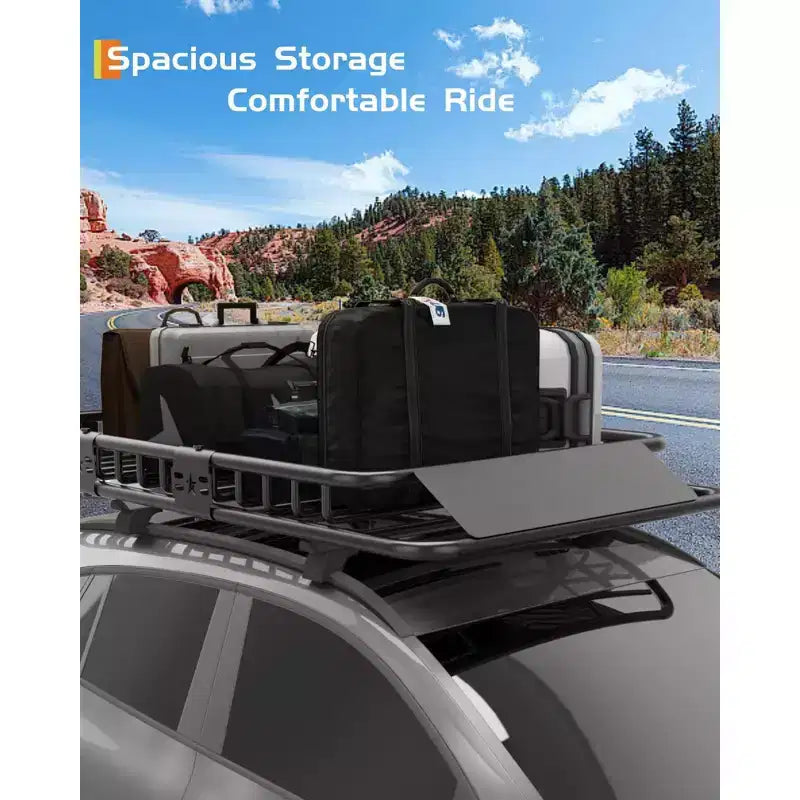Cesto portabagagli da tetto per carichi pesanti Global, struttura in acciaio, capacità 90 kg, portabagagli grande per SUV, auto, camion