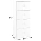 Hodedah HID44 Robusto armadio-libreria multiuso con 8 ante a montaggio a pavimento per casa e ufficio, finitura in legno di faggio