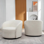 Poltrona girevole a barilotto imbottita KINWELL da 34 pollici (Set di 2)