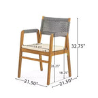 Sedia da pranzo Christopher Knight Home Oucacia con struttura in acacia e corda intrecciata