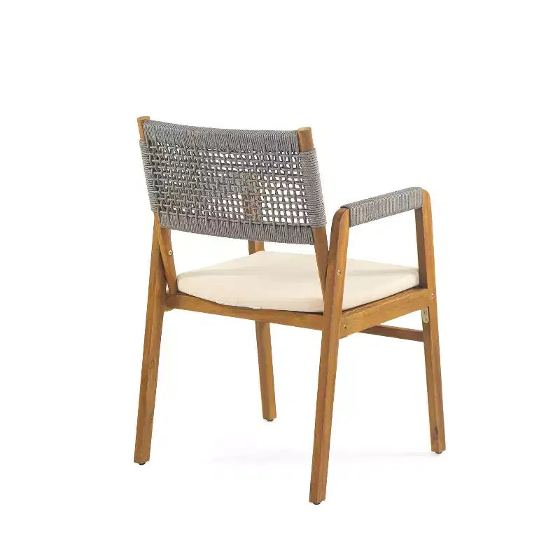 Sedia da pranzo Christopher Knight Home Oucacia con struttura in acacia e corda intrecciata