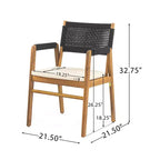 Sedia da pranzo Christopher Knight Home Oucacia con struttura in acacia e corda intrecciata