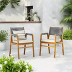 Sedia da pranzo Christopher Knight Home Oucacia con struttura in acacia e corda intrecciata