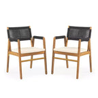 Sedia da pranzo Christopher Knight Home Oucacia con struttura in acacia e corda intrecciata