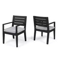 GDFStudio Agnew Outdoor Acacia Wood Dining Chairs with Cushion (Set of 2)