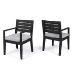 GDFStudio Agnew Outdoor Acacia Wood Dining Chairs with Cushion (Set of 2)