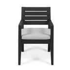GDFStudio Agnew Chaises de salle à manger d'extérieur en bois d'acacia avec coussin (lot de 2)