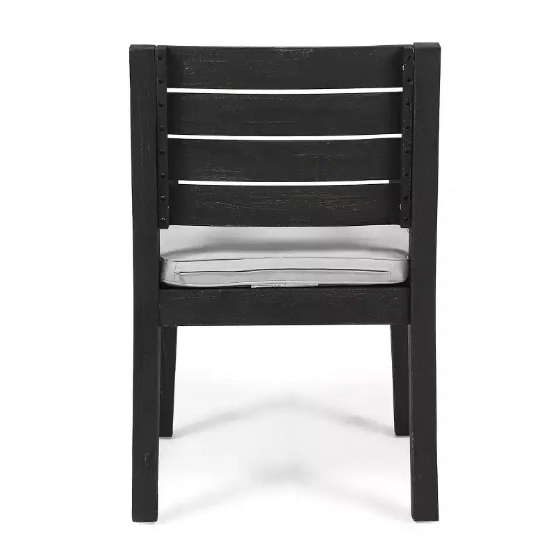 GDFStudio Agnew Chaises de salle à manger d'extérieur en bois d'acacia avec coussin (lot de 2)