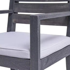 GDFStudio Agnew Chaises de salle à manger d'extérieur en bois d'acacia avec coussin (lot de 2)