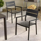 Crestlive Products Set of 2 Outdoor Modern Dining Chairs All-Aluminum Stackable