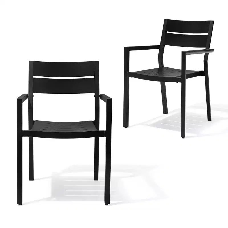 Crestlive Products Set di 2 sedie da pranzo moderne da esterno in alluminio impilabili
