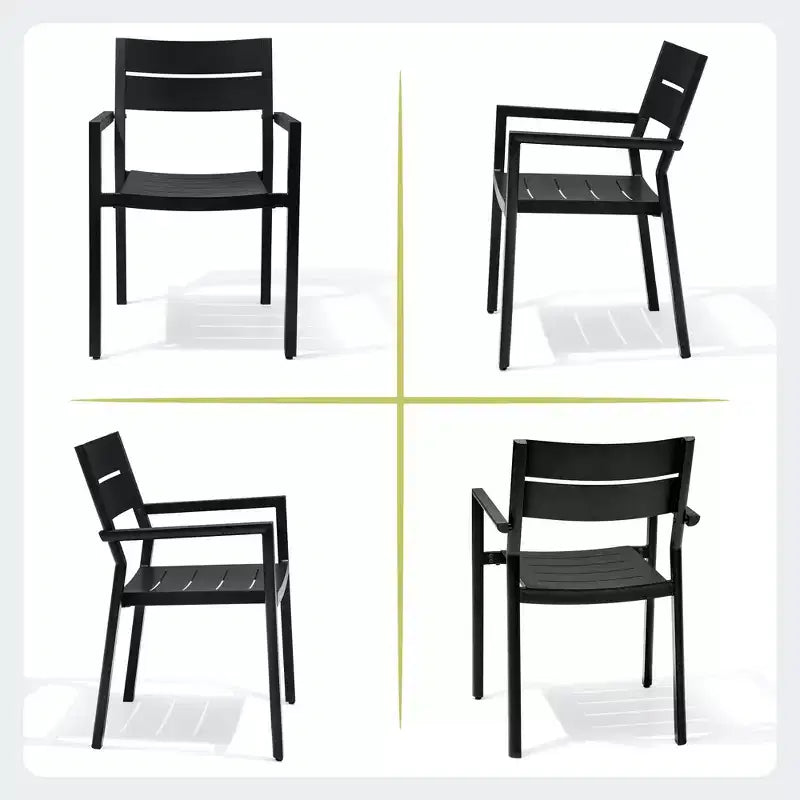 Crestlive Products Set di 2 sedie da pranzo moderne da esterno in alluminio impilabili