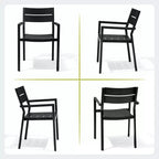 Crestlive Products Set di 2 sedie da pranzo moderne da esterno in alluminio impilabili