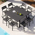 Crestlive Products Set di 2 sedie da pranzo moderne da esterno in alluminio impilabili
