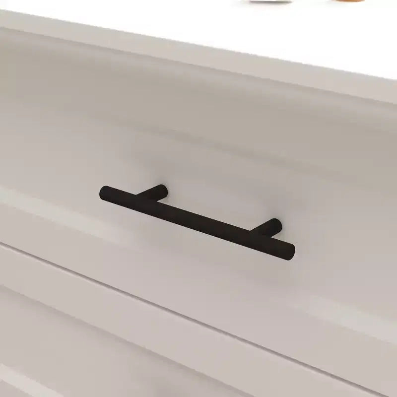 Comodino orizzontale a 6 cassetti con ripiano, mobiletto portaoggetti per soggiorno, bianco
