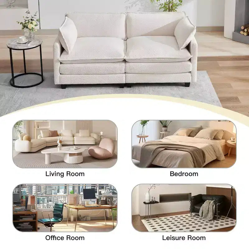 Divano a due posti da 76,8 per soggiorno, divano moderno a due posti in velluto circolare per camera da letto ufficio