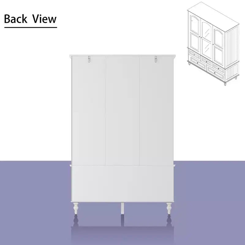 Armadio con Specchio 3 Ante 5 Cassetti Stile Classico