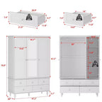 Armadio con Specchio 3 Ante 5 Cassetti Stile Classico